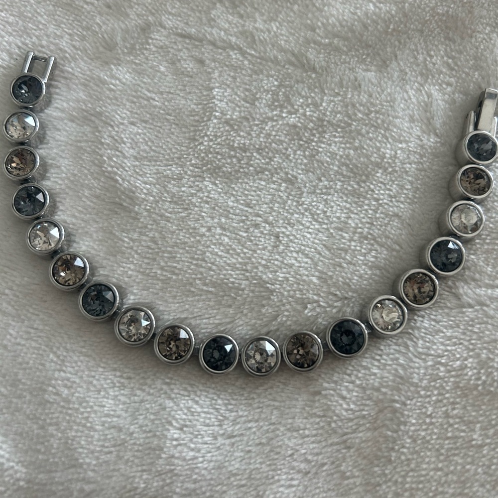 Touchstone Crystal Silver and Gray Elegant Bracelet